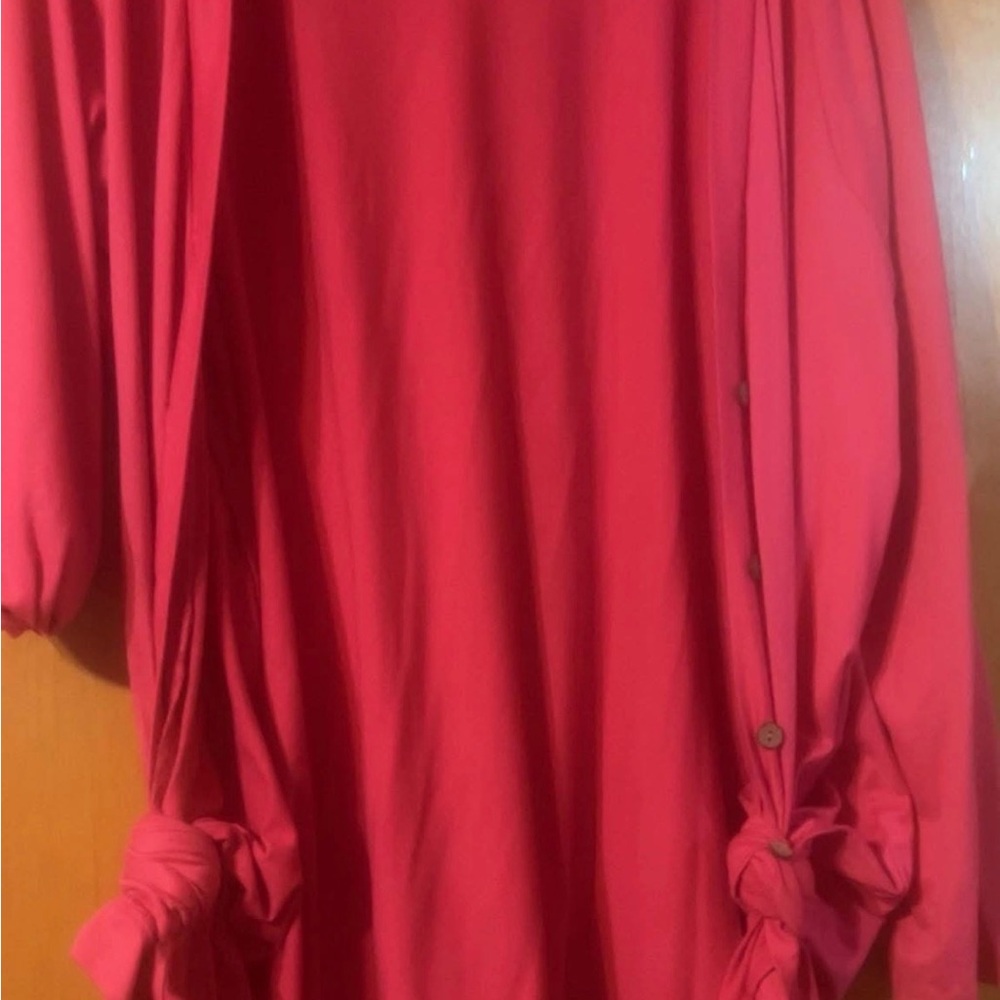 SHEIN Red Cardigan with Button Detail